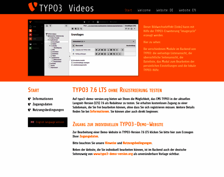 Typo3-demo-version.org thumbnail