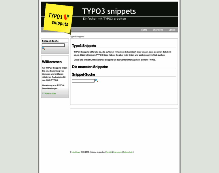Typo3-snippets.de thumbnail