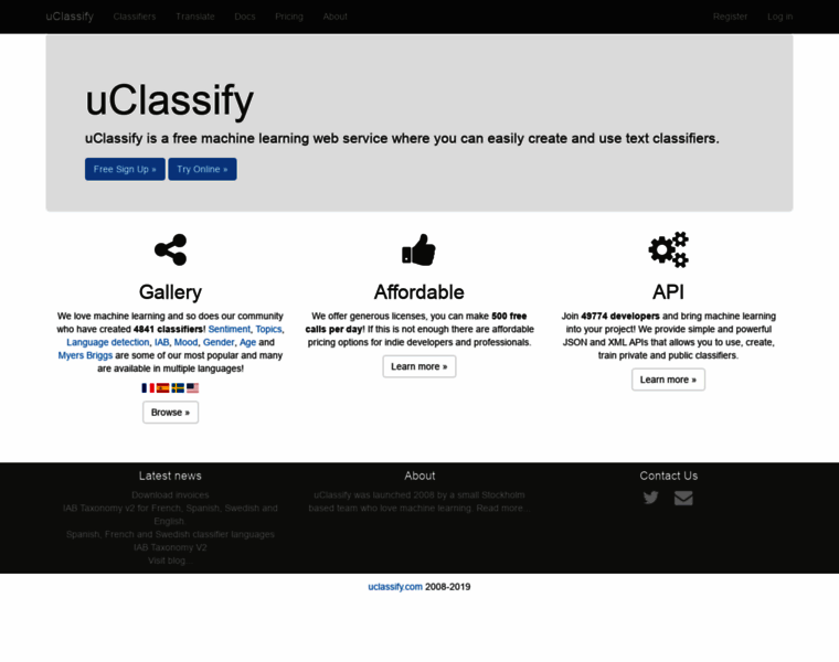 Uclassify.com thumbnail