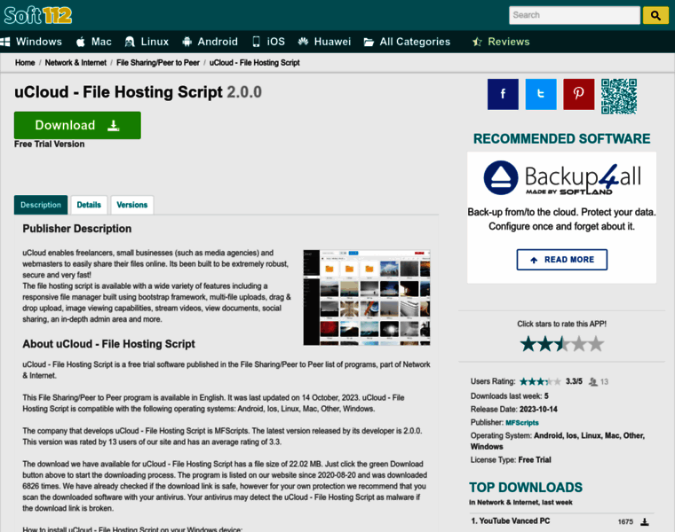 Ucloud-file-hosting-script.soft112.com thumbnail