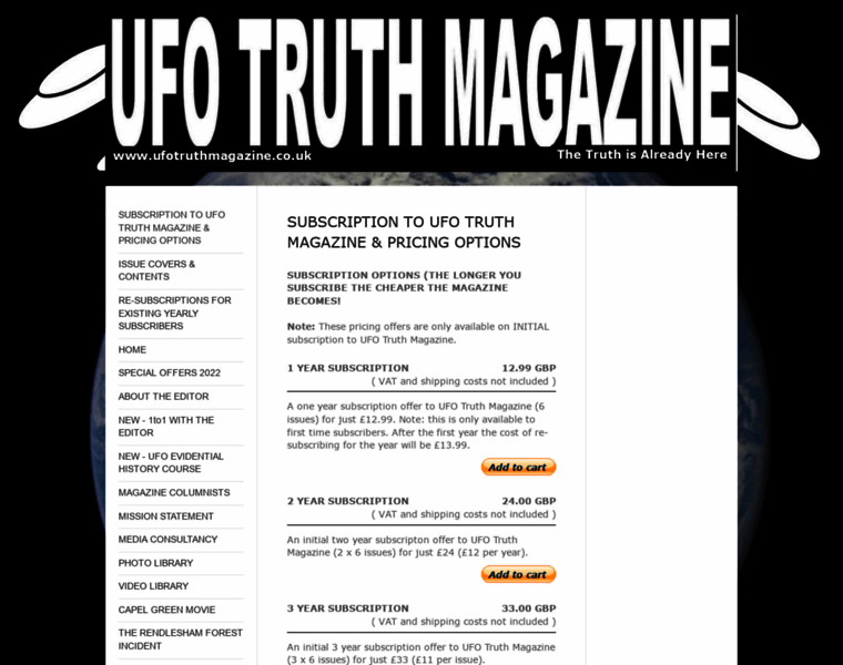 Ufotruthmagazine.co.uk thumbnail