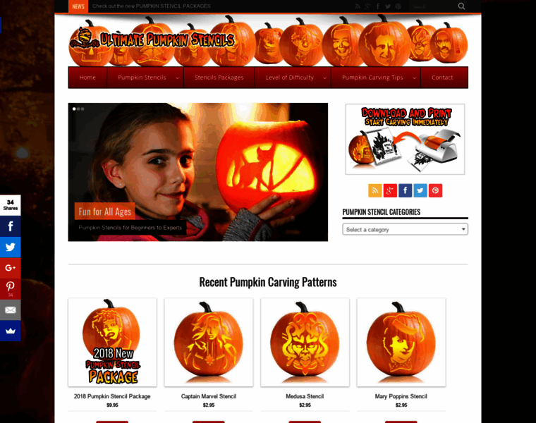 Ultimate-pumpkin-stencils.com thumbnail