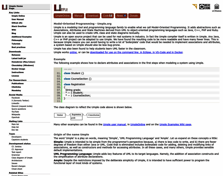 Umple.org thumbnail Umple.org thumbnail