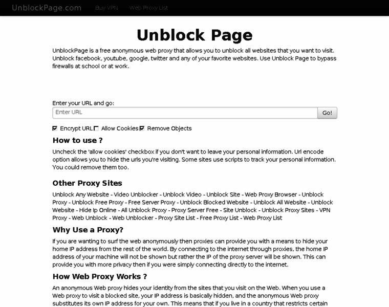 Unblockpage.com thumbnail