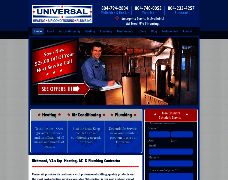 Universalhvac.com thumbnail