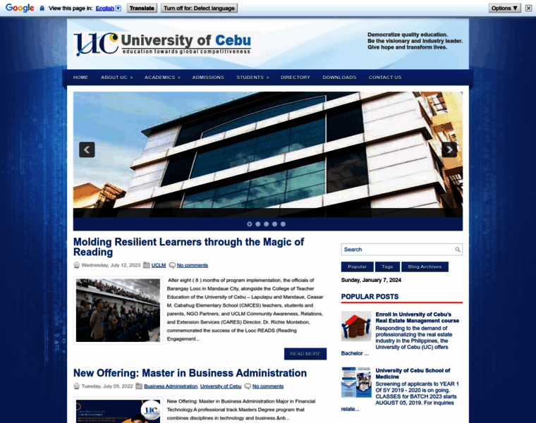 Universityofcebu.net thumbnail