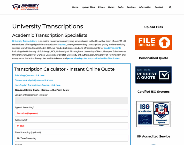 Universitytranscriptions.co.uk thumbnail