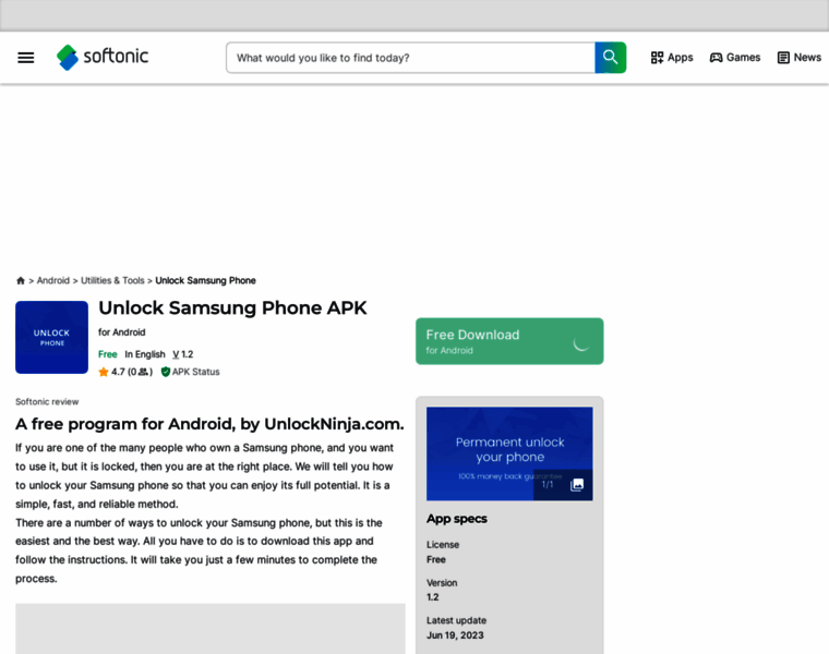 Unlock-samsung-phone.en.softonic.com thumbnail