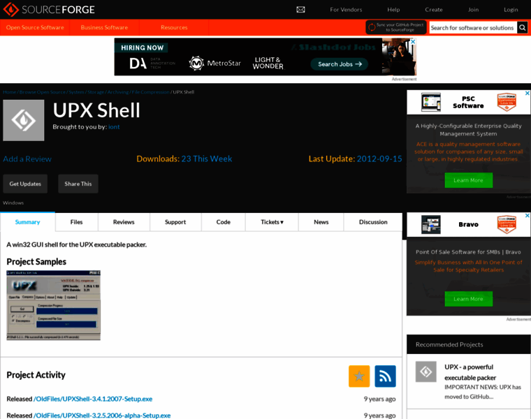 Upxshell.sourceforge.net thumbnail