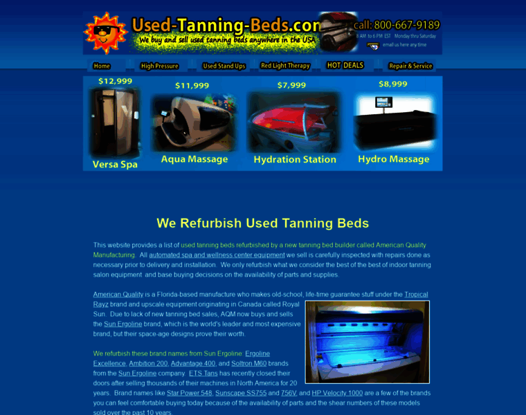 Used-tanning-beds.com thumbnail