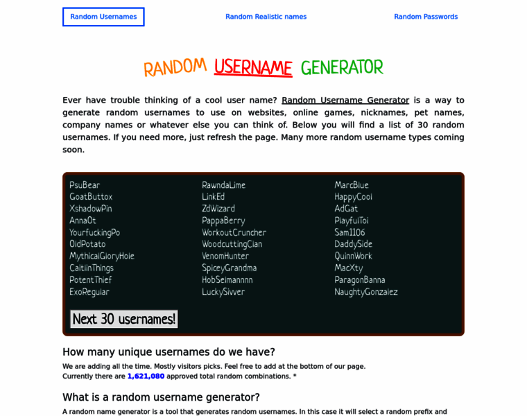 Username-generator.com thumbnail