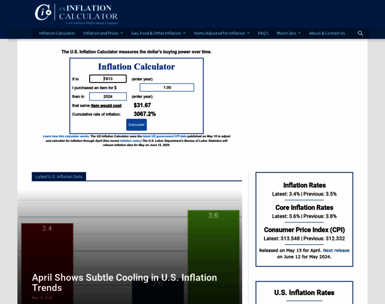 Usinflationcalculator.com thumbnail