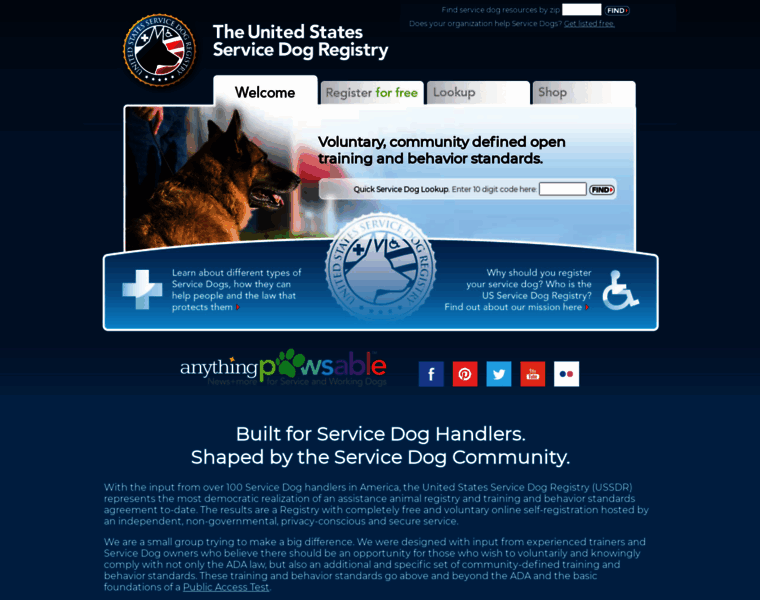 Usservicedogregistry.org thumbnail