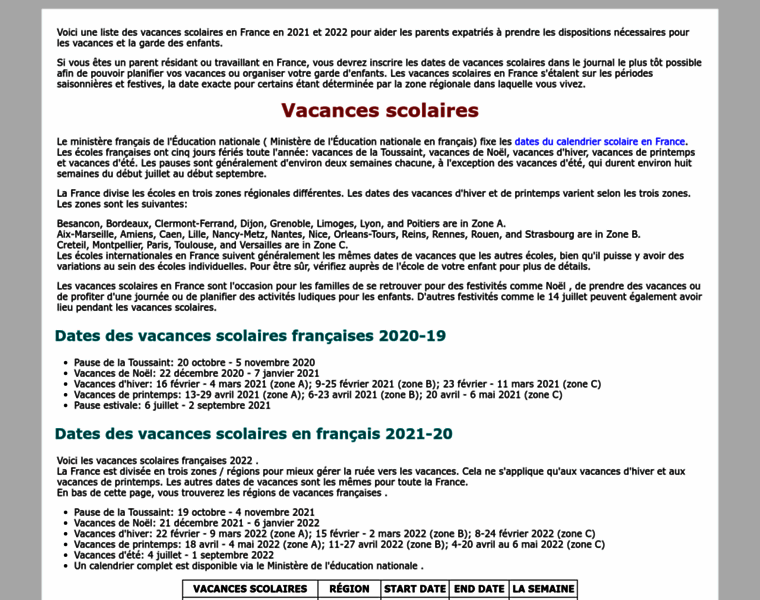 Vacances-scolaires-calendrier.fr thumbnail