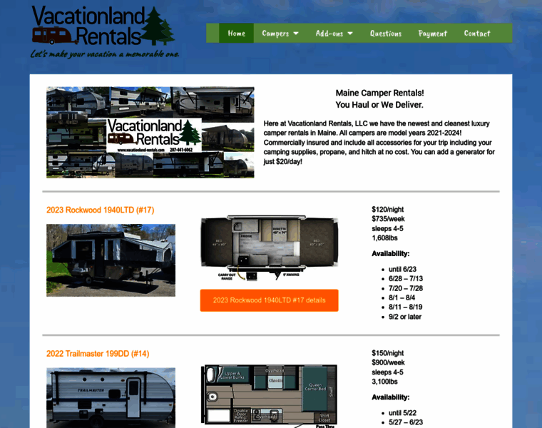 Vacationland-rentals.com thumbnail
