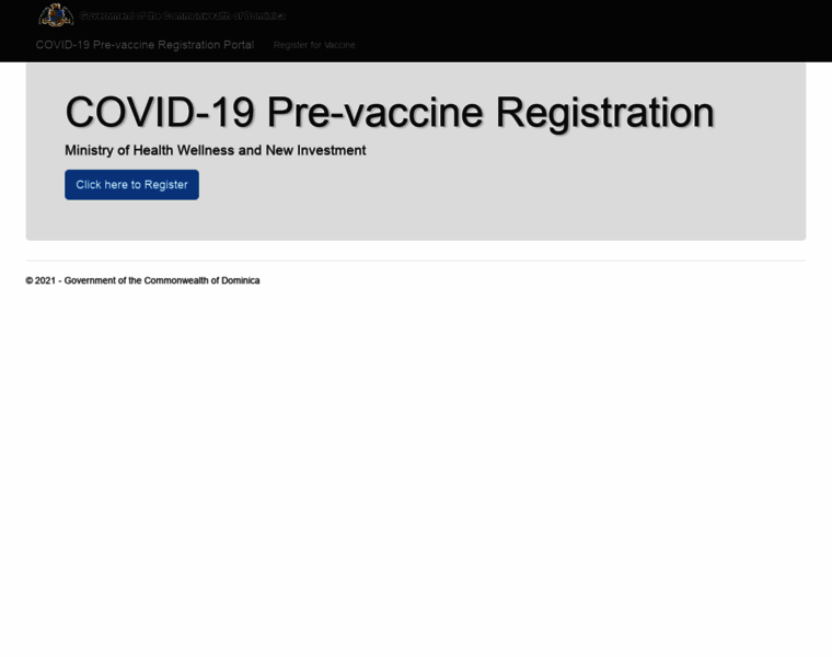 Vaccineregistration.dominica.gov.dm thumbnail