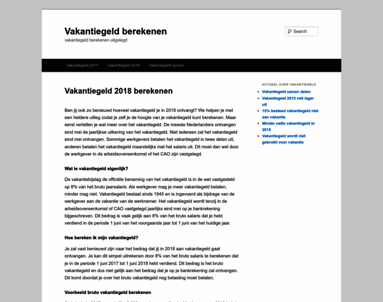 Vakantiegeld-berekenen.nl thumbnail