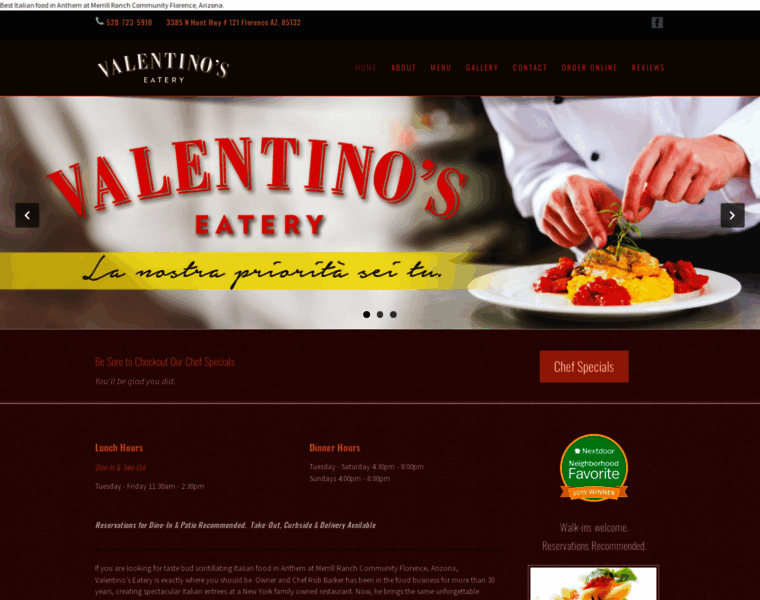 Valentinoseateryaz.com thumbnail