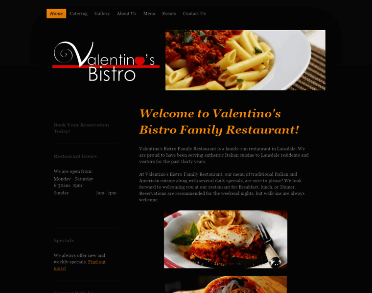 Valentinosfamilybistro.com thumbnail