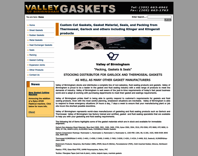 Valleygaskets.com thumbnail
