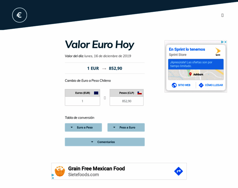 Valor-euro.cl thumbnail