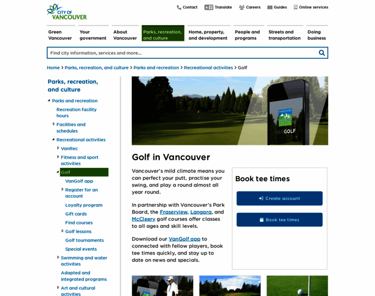Vancouverparksgolf.ca thumbnail