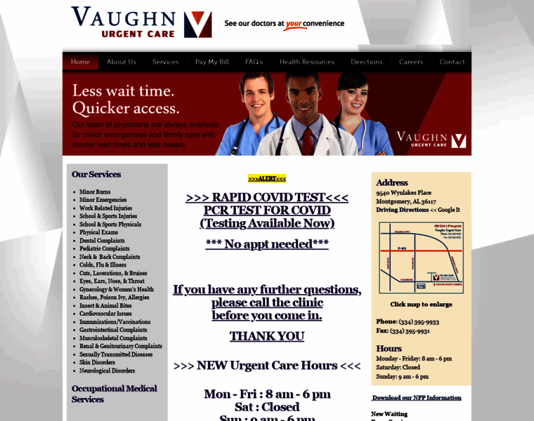 Vaughnurgentcare.com thumbnail