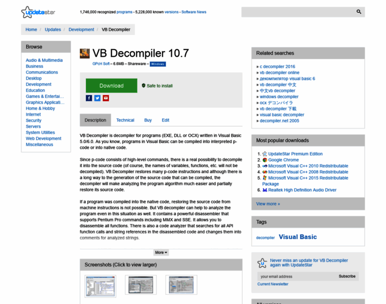 Vb-decompiler.updatestar.com thumbnail