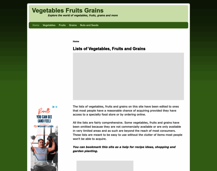 Vegetablesfruitsgrains.com thumbnail