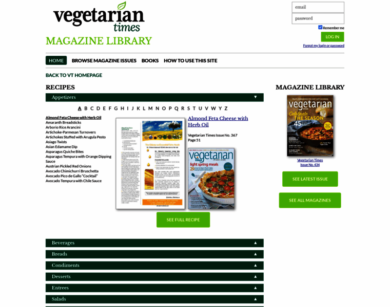 Vegetariantimesrecipecollection.com thumbnail
