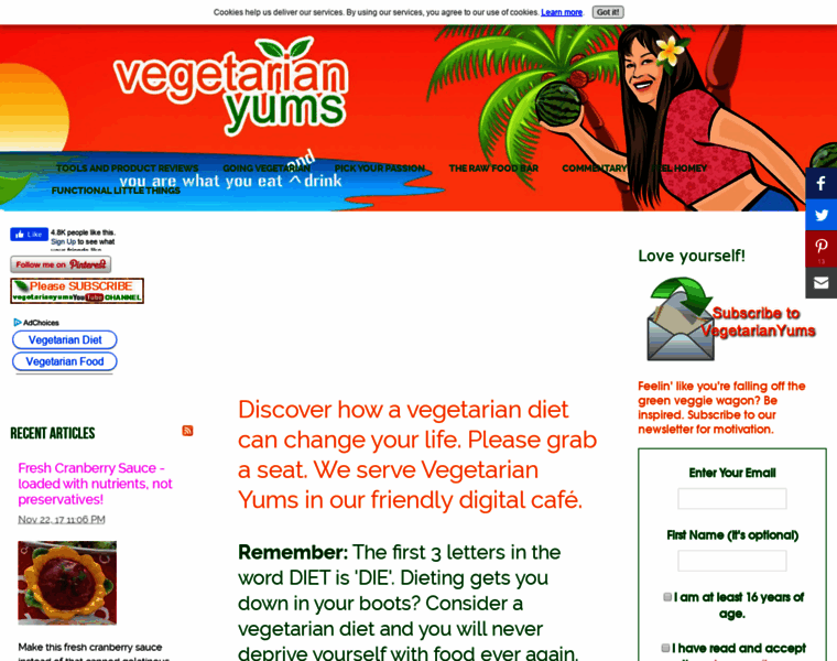 Vegetarianyums.com thumbnail