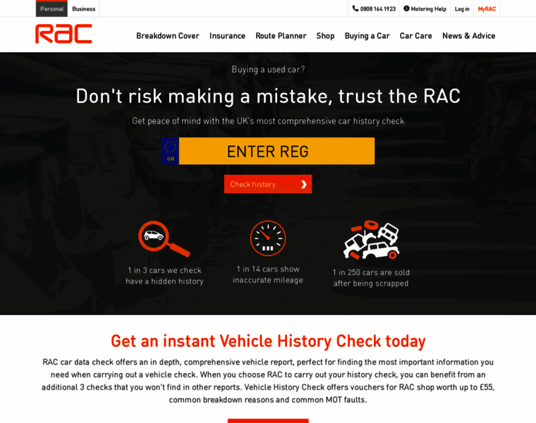 Vehicle-history-check.rac.co.uk thumbnail