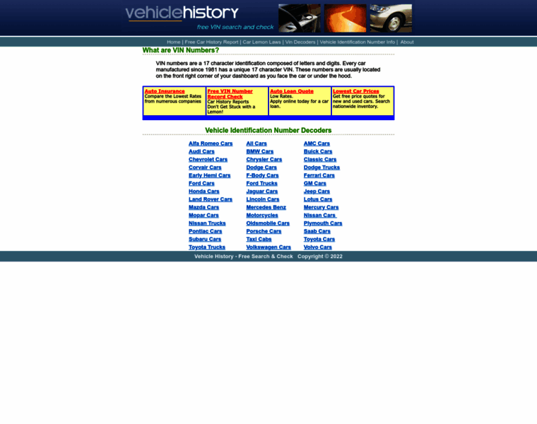Vehicle-history.com thumbnail