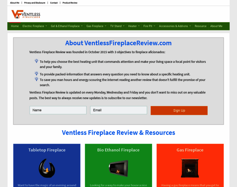 Ventlessfireplacereview.com thumbnail