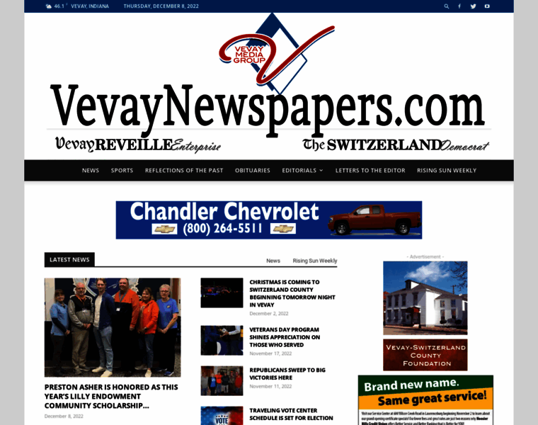 Vevaynewspapers.com thumbnail