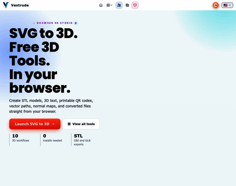 vextrude.com at WI. Free SVG to 3D Converter & Online 3D Tools | Vextrude