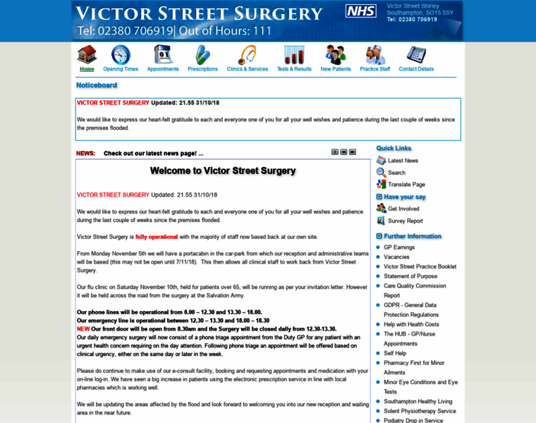 Victorstreetsurgery.nhs.uk thumbnail