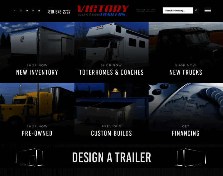 Victorycustomtrailers.com thumbnail