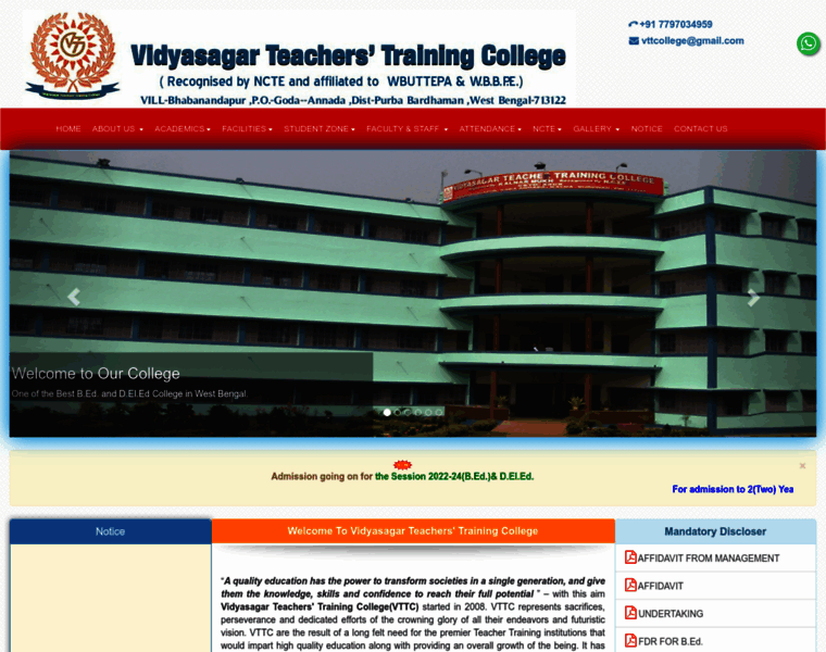 Vidyasagarttcollege.in thumbnail
