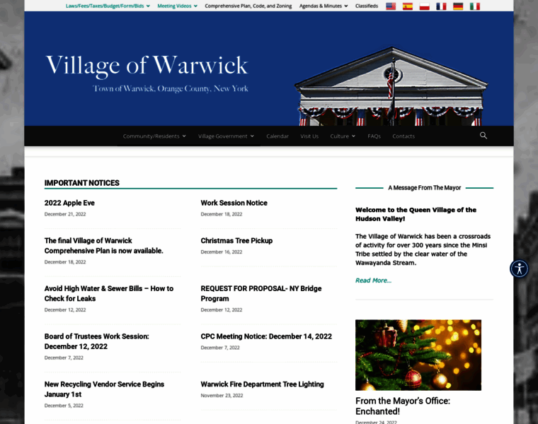 Villageofwarwick.org thumbnail