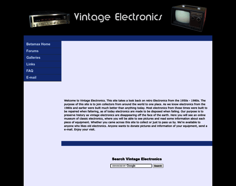 Vintageelectronics.betamaxcollectors.com thumbnail