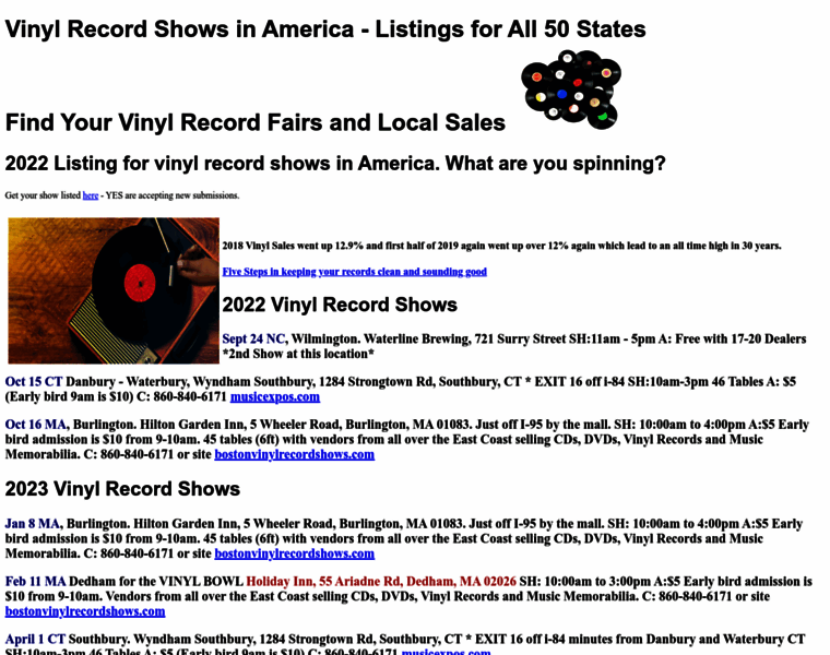 Vinylrecordshows.com thumbnail