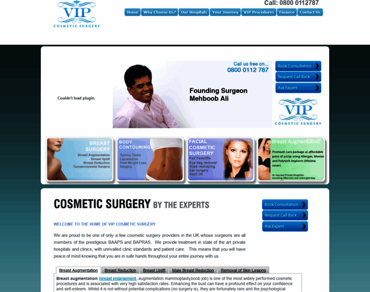 Vipcosmeticsurgery.co.uk thumbnail