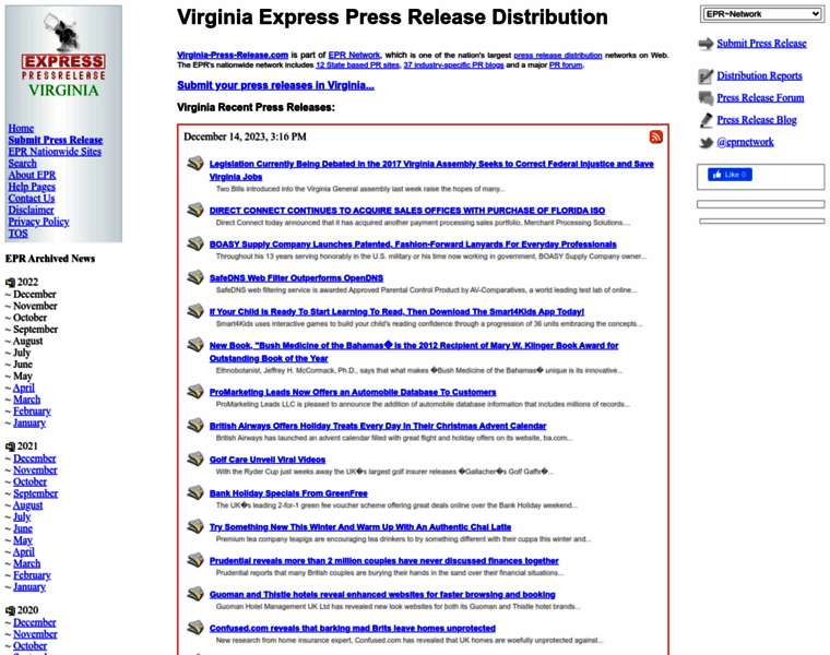 Virginia-press-release.com thumbnail