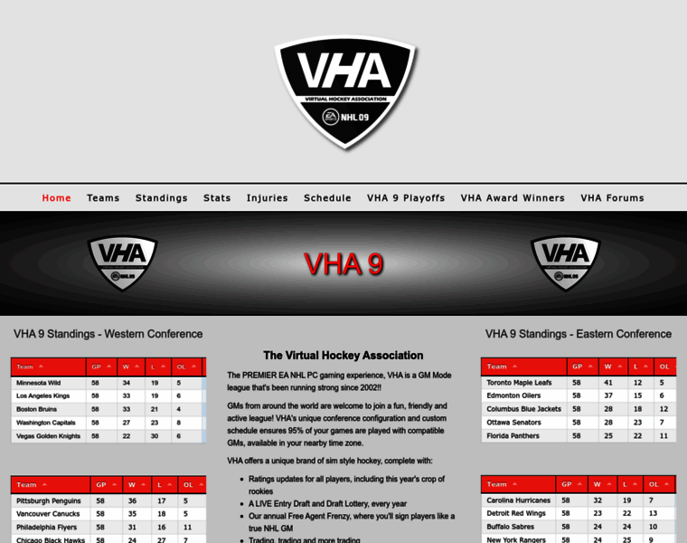 Virtualhockeyassociation.com thumbnail