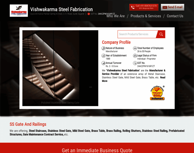 Vishwakarmasteelfabrication.in thumbnail