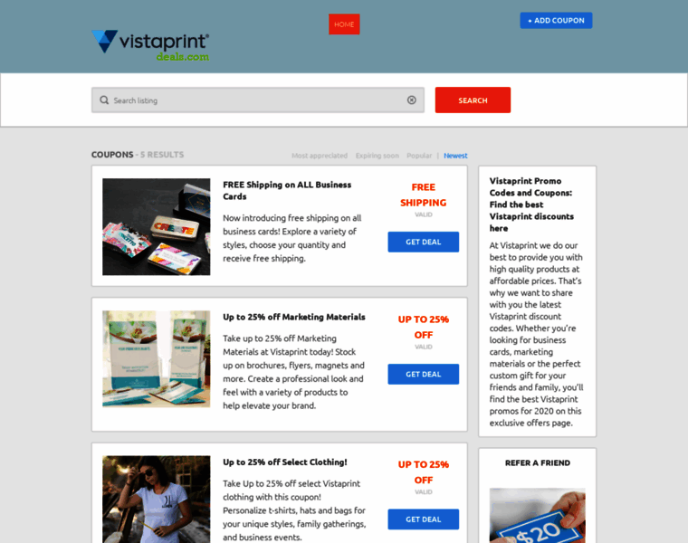Vistaprintdeals.com thumbnail