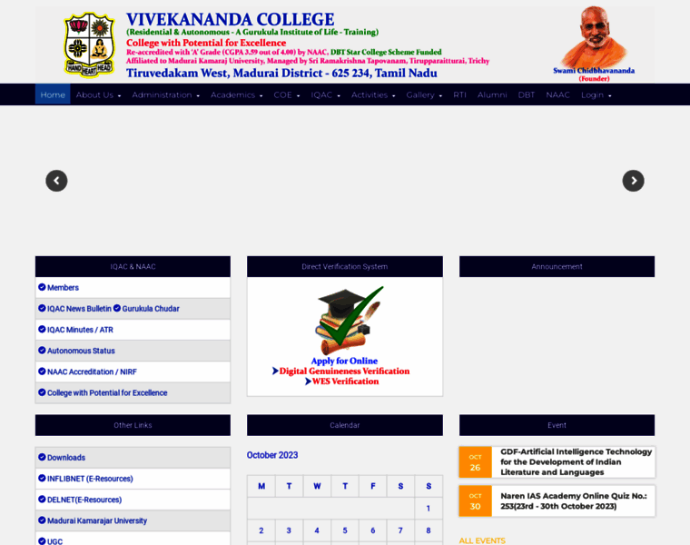 Vivekanandacollege.ac.in thumbnail