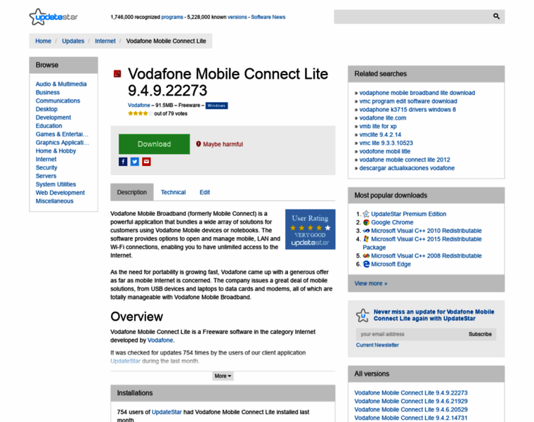 Vodafone-mobile-connect-lite.updatestar.com thumbnail