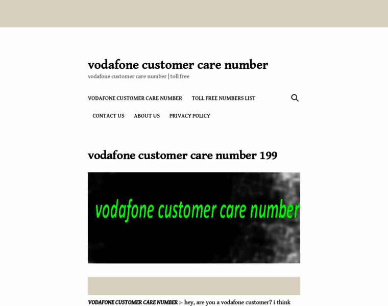Vodafonecustomercarenumber.online thumbnail